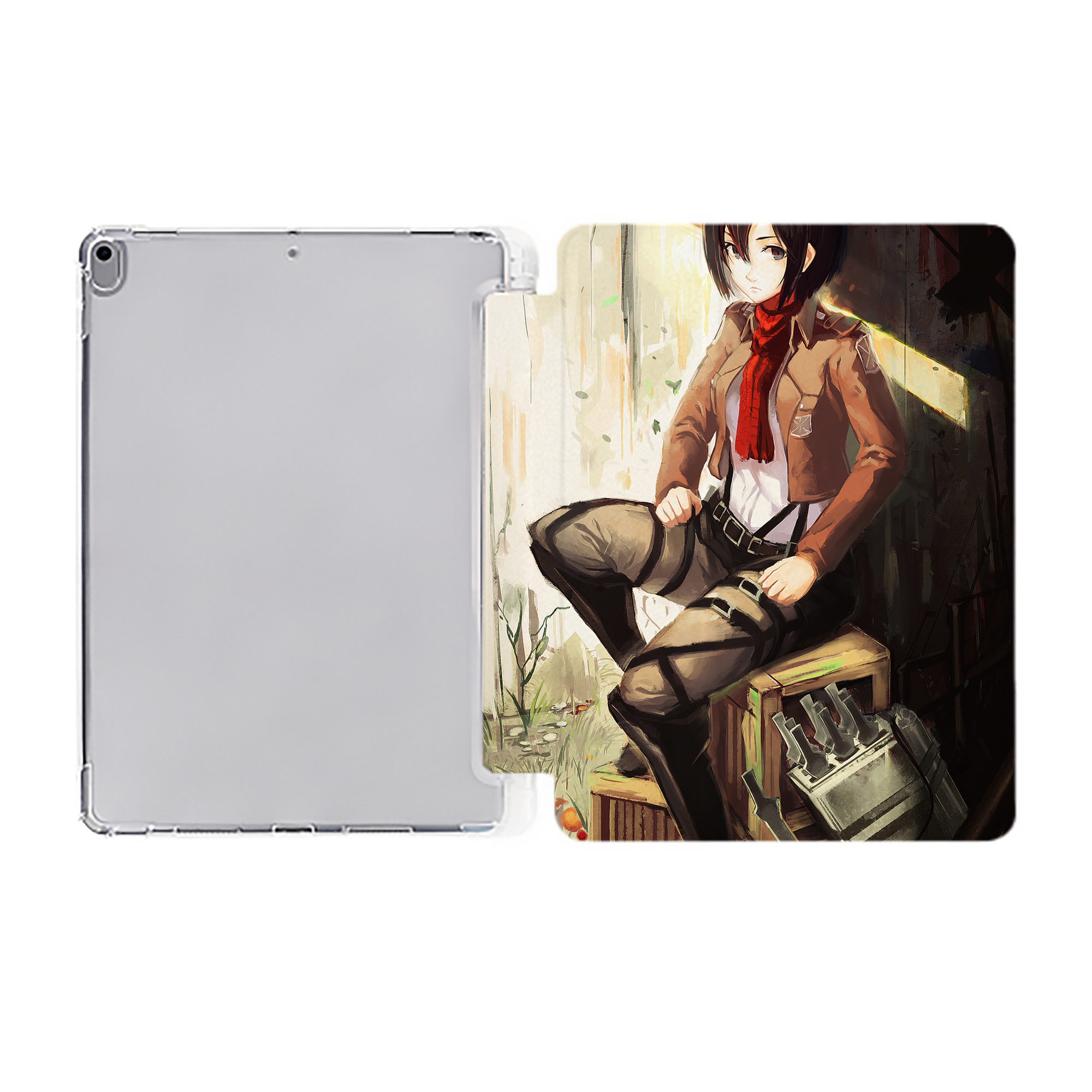 （画像用） 進撃の巨人 Attack on Titan IPad ケース ペン収納付き 三つ折りスタンド PUレザー×シリコン 対応機種9.5/10.5/10.9インチ